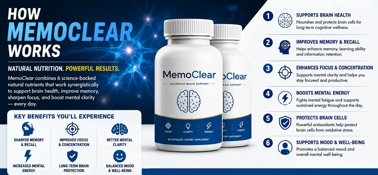A panel from the seller describing the MemoClear formula
