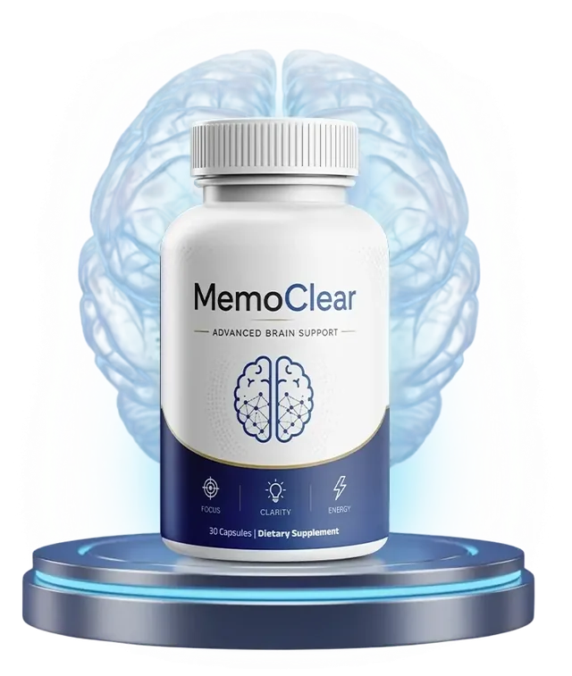 A bottle of MemoClear, 30 capsules
